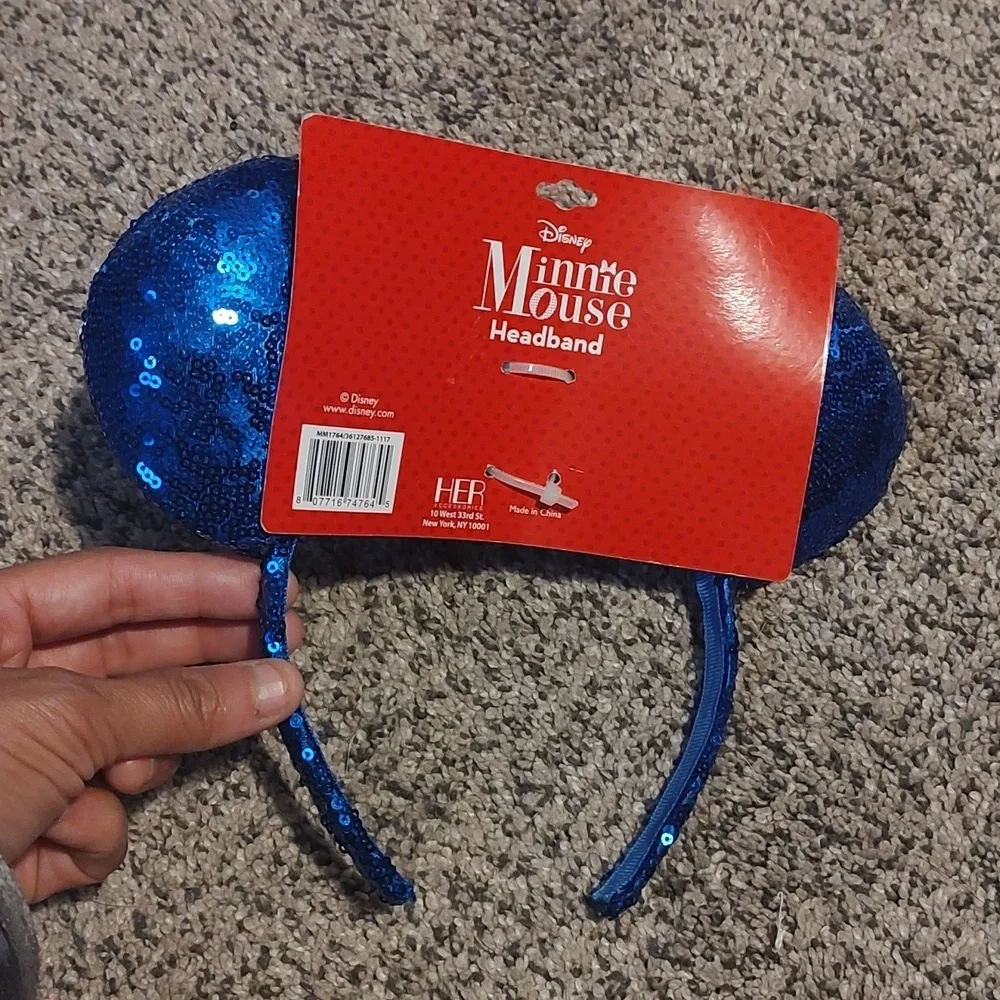 NWT Sequin Patriotic Minnie Mouse Ears